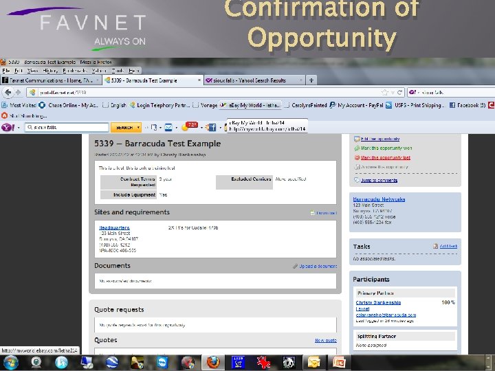 Confirmation of Opportunity 