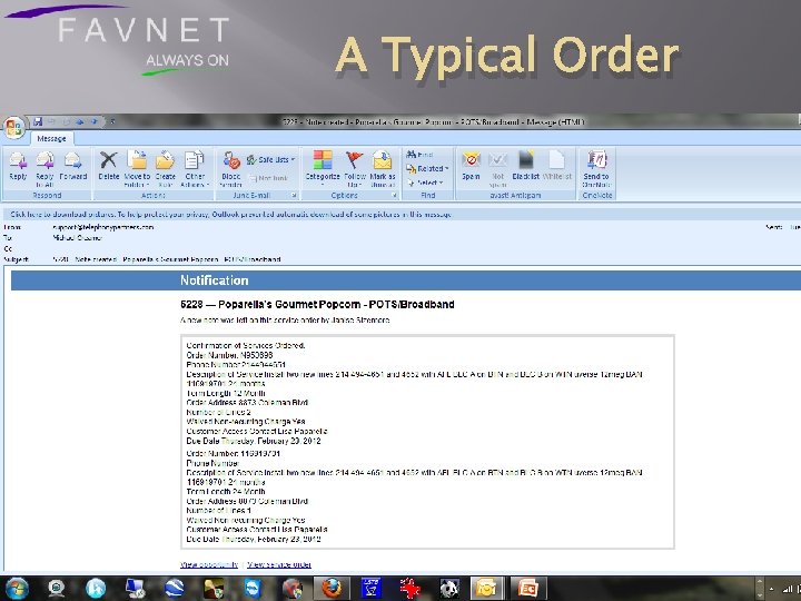 A Typical Order 