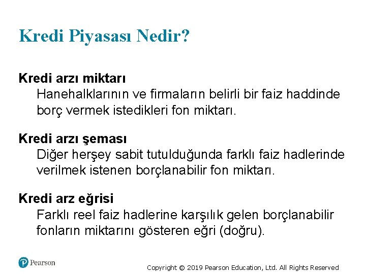 Kredi Piyasası Nedir? Kredi arzı miktarı Hanehalklarının ve firmaların belirli bir faiz haddinde borç