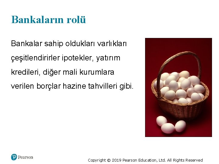 Bankaların rolü Bankalar sahip oldukları varlıkları çeşitlendirirler ipotekler, yatırım kredileri, diğer mali kurumlara verilen