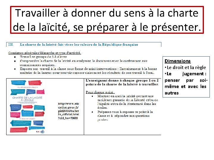 Travailler à donner du sens à la charte de la laïcité, se préparer à