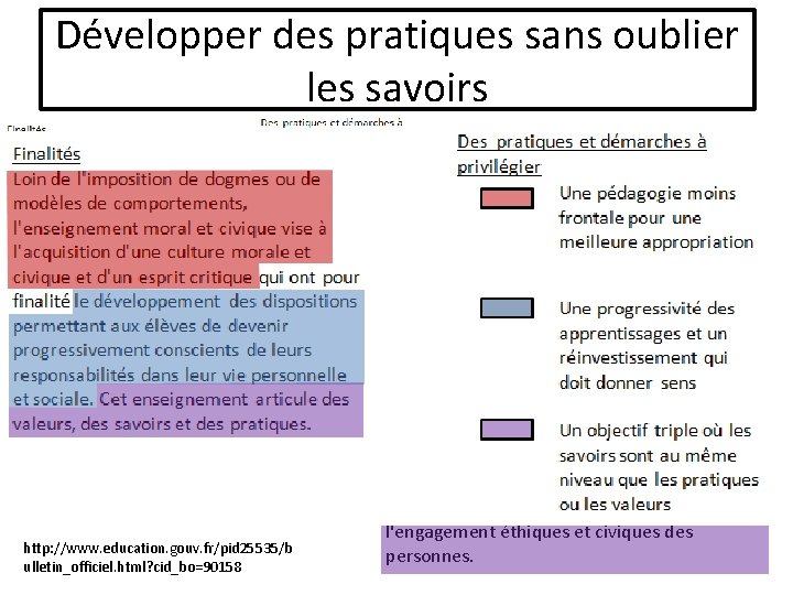 Développer des pratiques sans oublier les savoirs http: //www. education. gouv. fr/pid 25535/b ulletin_officiel.