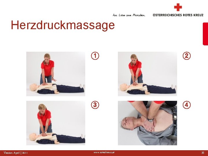 Herzdruckmassage Version April | 2011 www. roteskreuz. at 35 