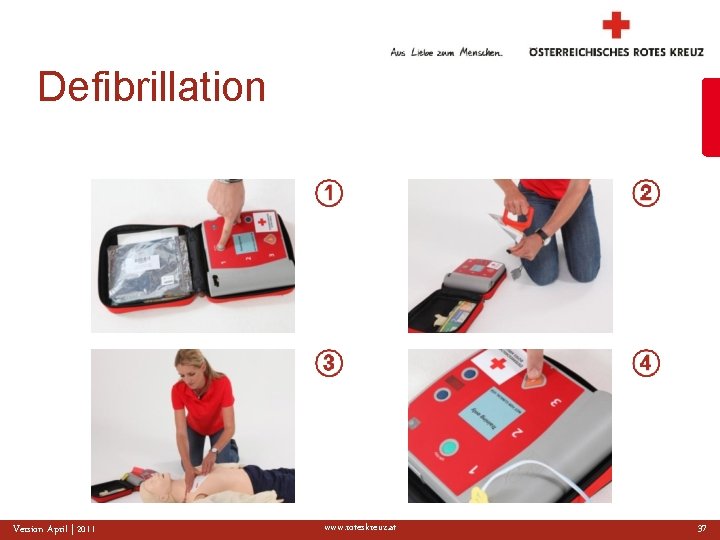 Defibrillation Version April | 2011 www. roteskreuz. at 37 