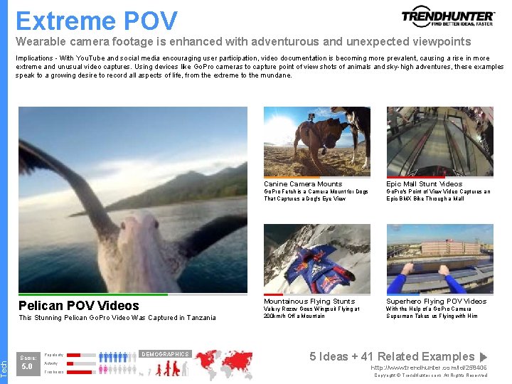 Tech Extreme POV Wearable camera footage is enhanced with adventurous and unexpected viewpoints Implications