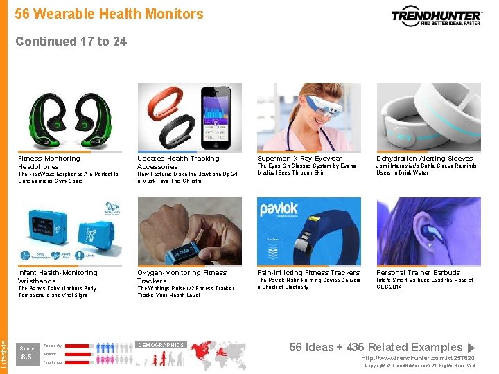 Lifestyle 56 Wearable Health Monitors Continued 17 to 24 Fitness-Monitoring Headphones Updated Health-Tracking Accessories