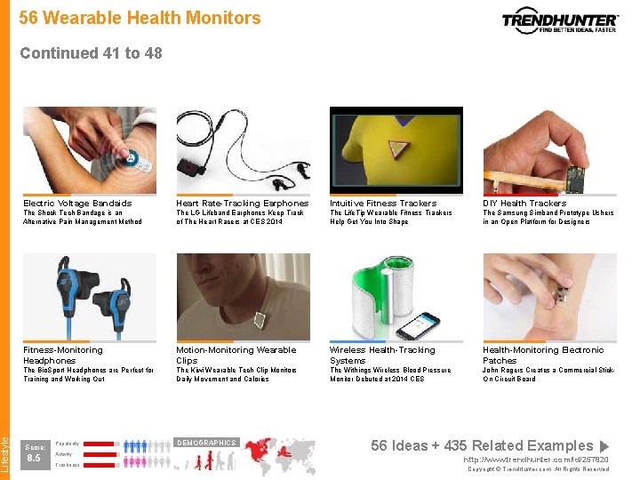 Lifestyle 56 Wearable Health Monitors Continued 41 to 48 Electric Voltage Bandaids Heart Rate-Tracking