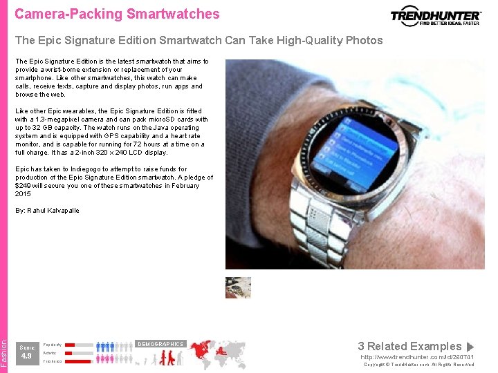 Fashion Camera-Packing Smartwatches The Epic Signature Edition Smartwatch Can Take High-Quality Photos The Epic