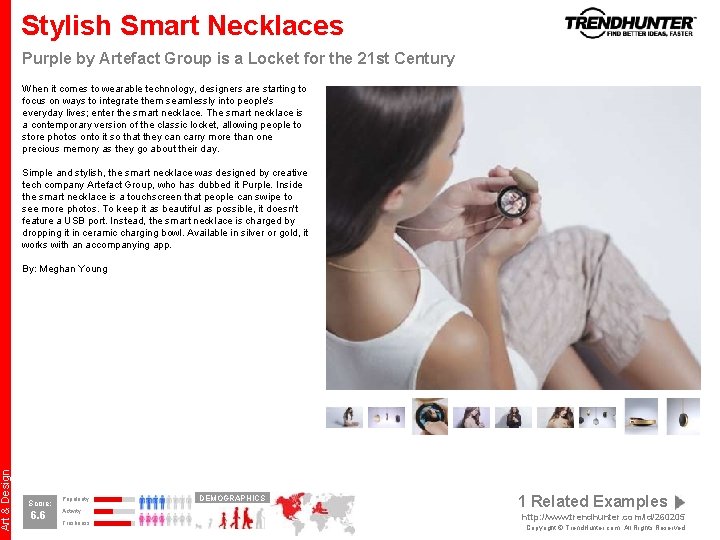 Art & Design Stylish Smart Necklaces Purple by Artefact Group is a Locket for