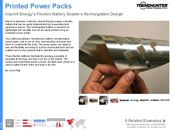 Tech Printed Power Packs Imprint Energy's Flexible Battery Boasts a Rechargeable Design Based in