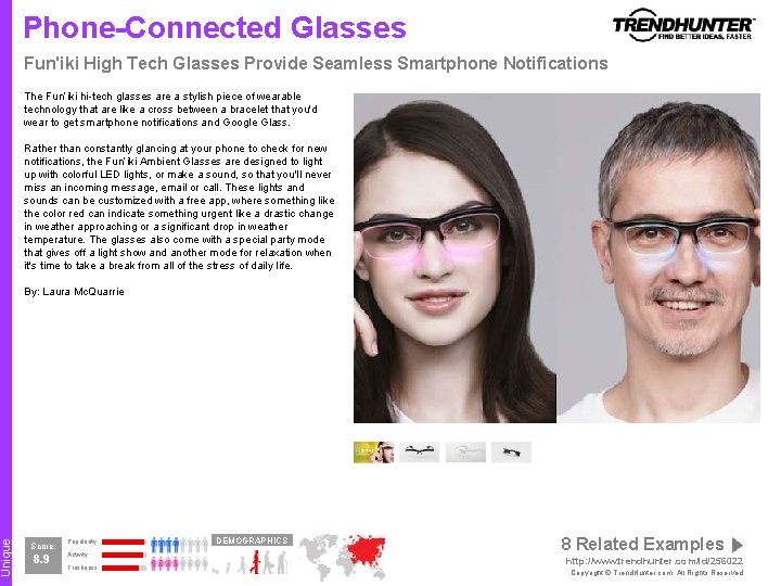 Unique Phone-Connected Glasses Fun'iki High Tech Glasses Provide Seamless Smartphone Notifications The Fun’iki hi-tech