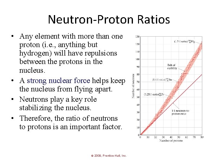 Neutron-Proton Ratios • Any element with more than one proton (i. e. , anything