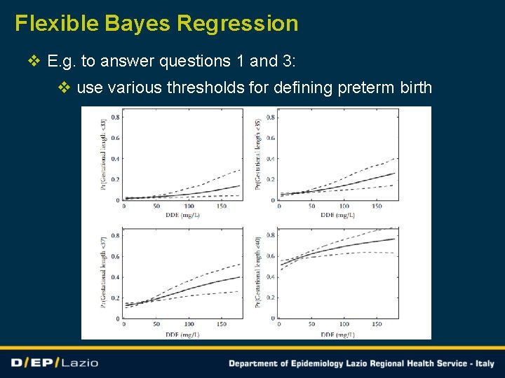 Flexible Bayes Regression v E. g. to answer questions 1 and 3: v use