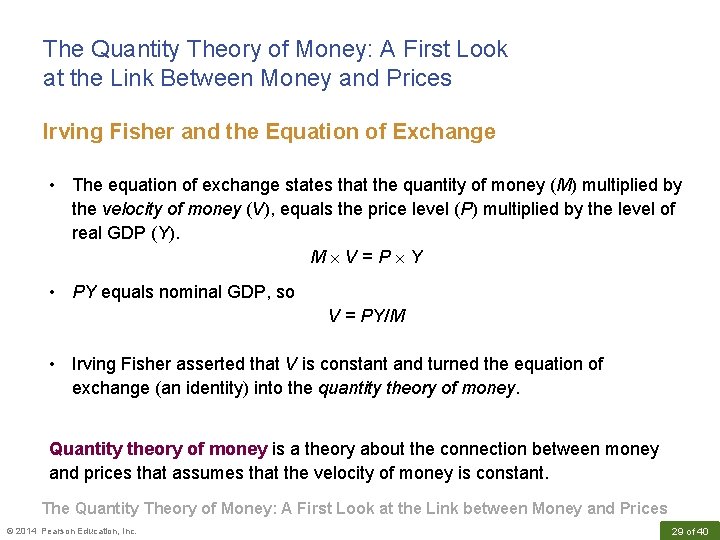 The Quantity Theory of Money: A First Look at the Link Between Money and