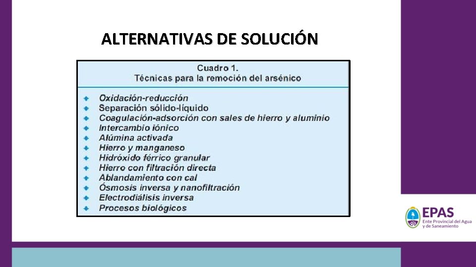 ALTERNATIVAS DE SOLUCIÓN 