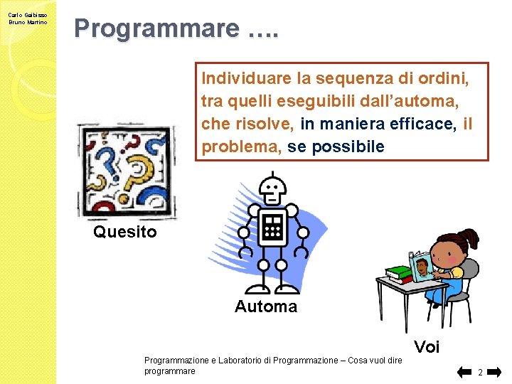 Carlo Gaibisso Bruno Martino Programmare …. Individuare la sequenza di ordini, tra quelli eseguibili