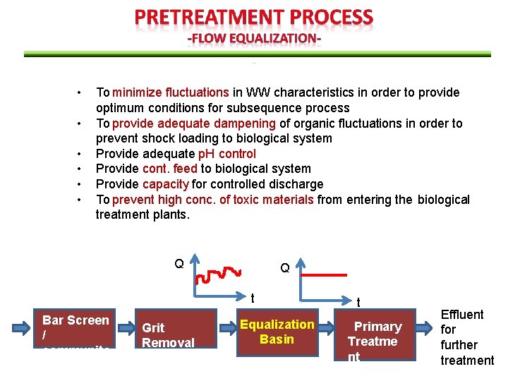  • • • To minimize fluctuations in WW characteristics in order to provide