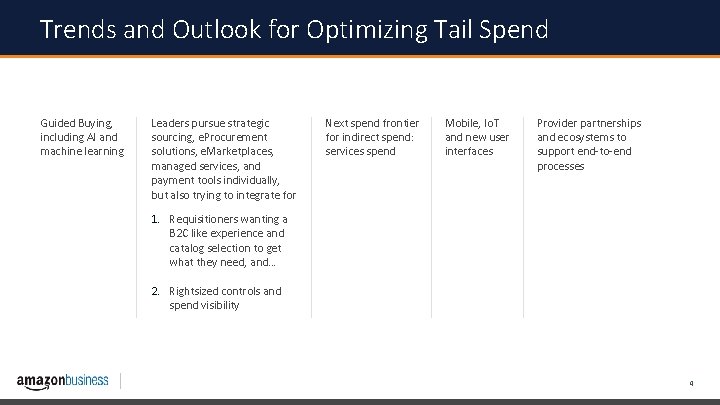 Trends and Outlook for Optimizing Tail Spend Guided Buying, including AI and machine learning