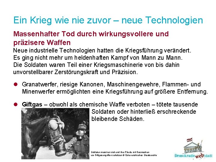Ein Krieg wie nie zuvor – neue Technologien Massenhafter Tod durch wirkungsvollere und präzisere Ein Krieg wie nie zuvor – neue Technologien Massenhafter Tod durch wirkungsvollere und präzisere