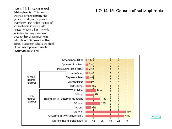 LO 14. 19 Causes of schizophrenia Menu 