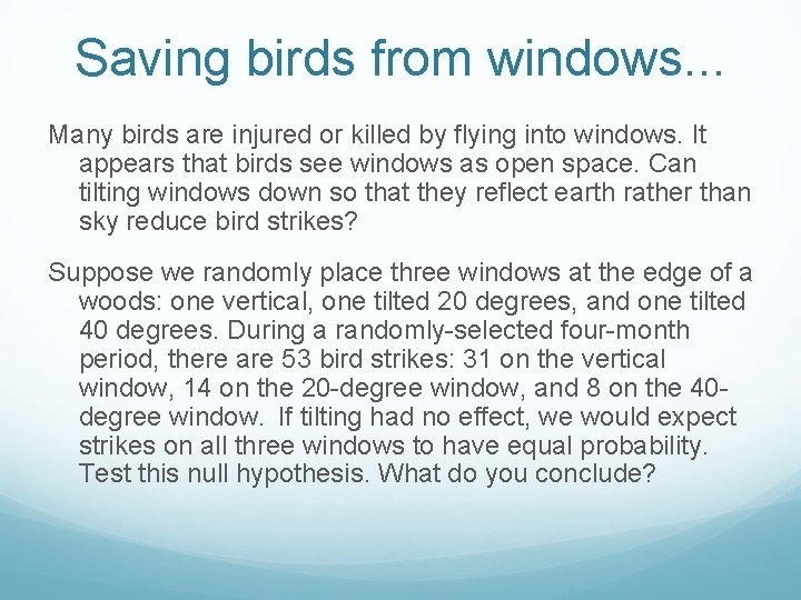 Saving birds from windows. . . Many birds are injured or killed by flying