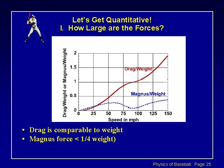 Let’s Get Quantitative! I. How Large are the Forces? • Drag is comparable to