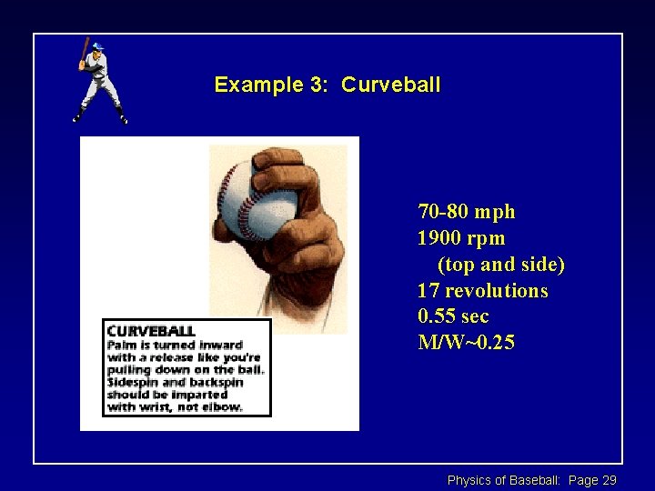 Example 3: Curveball 70 -80 mph 1900 rpm (top and side) 17 revolutions 0.