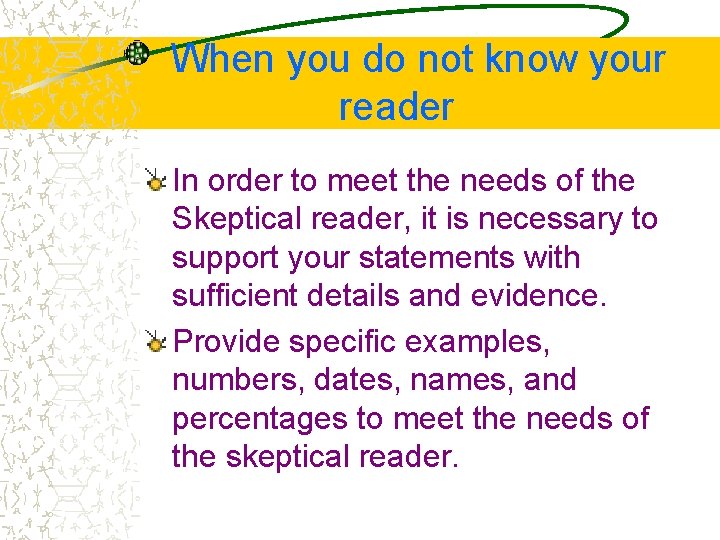 When you do not know your reader In order to meet the needs of