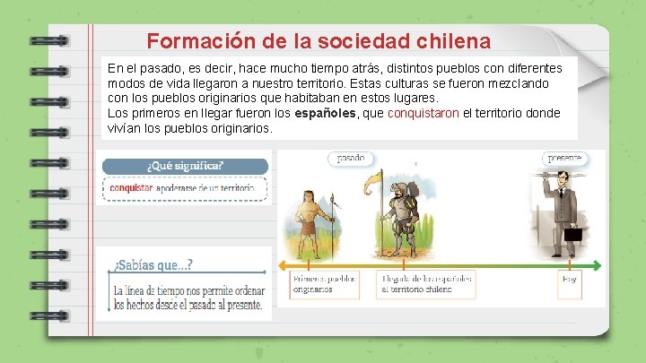 Formación de la sociedad chilena En el pasado, es decir, hace mucho tiempo atrás,