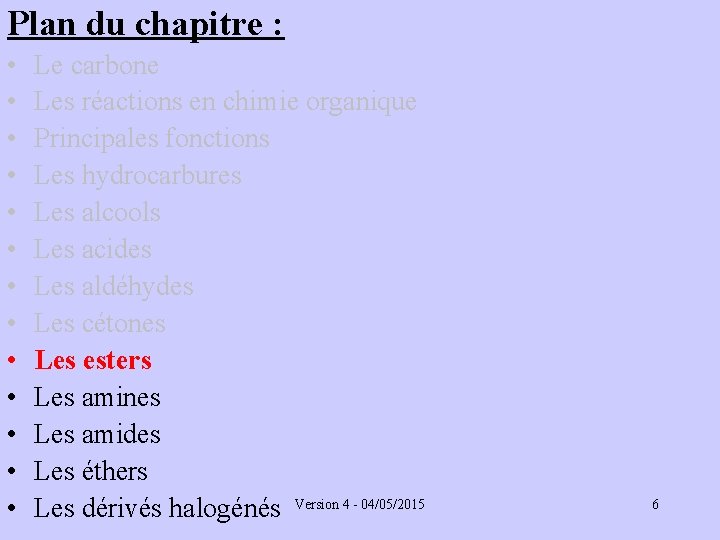 Plan du chapitre : • • • • Le carbone Les réactions en chimie