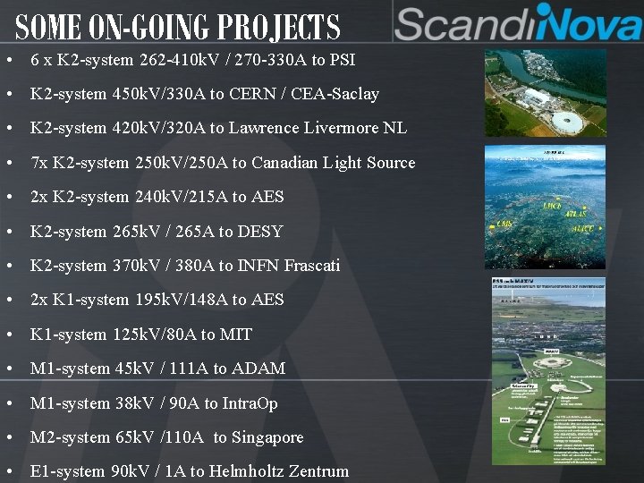 SOME ON-GOING PROJECTS • 6 x K 2 -system 262 -410 k. V /