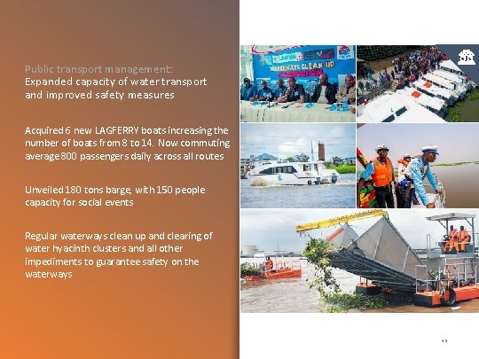 Public transport management: Expanded capacity of water transport and improved safety measures Acquired 6