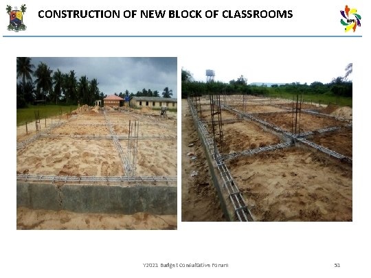CONSTRUCTION OF NEW BLOCK OF CLASSROOMS Y 2021 Budget Consultative Forum 51 