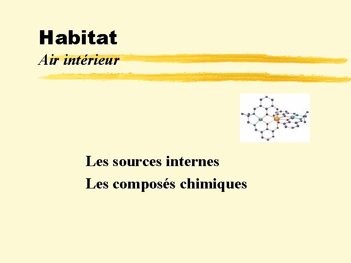 Habitat Air intérieur Les sources internes Les composés chimiques 