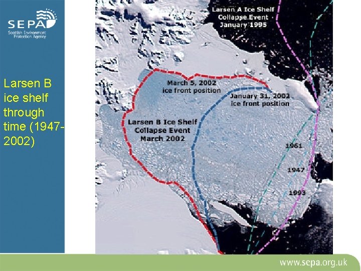 Larsen B ice shelf through time (19472002) 