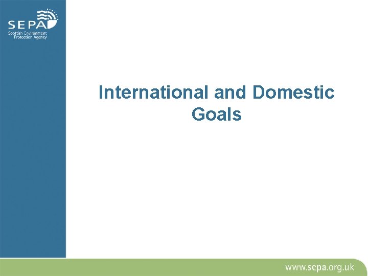 International and Domestic Goals 