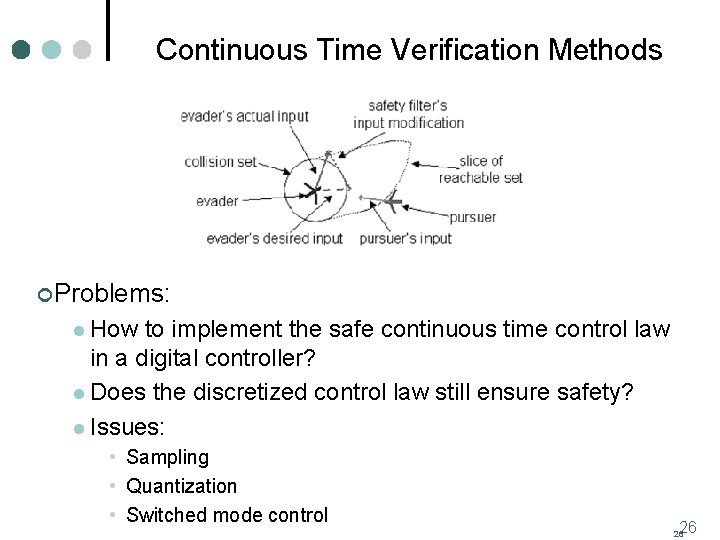 Continuous Time Verification Methods ¢ Problems: l How to implement the safe continuous time