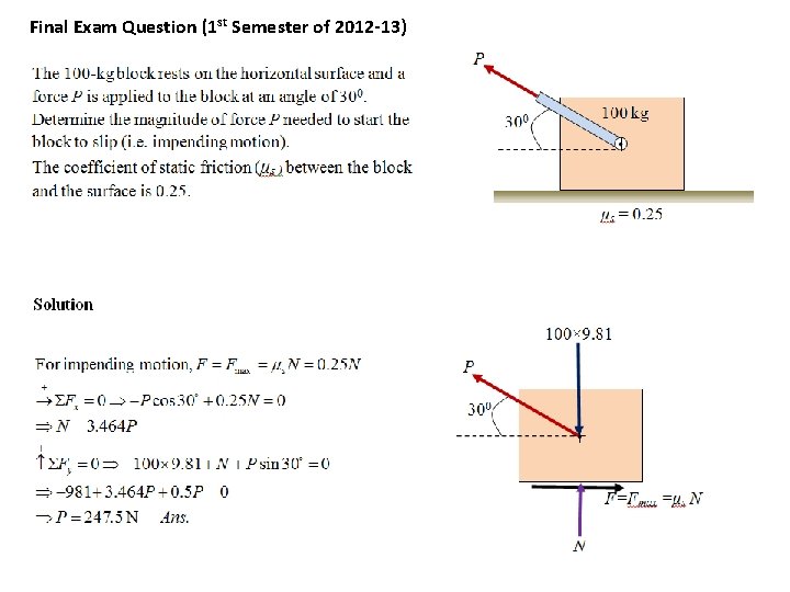 Final Exam Question (1 st Semester of 2012 -13) 