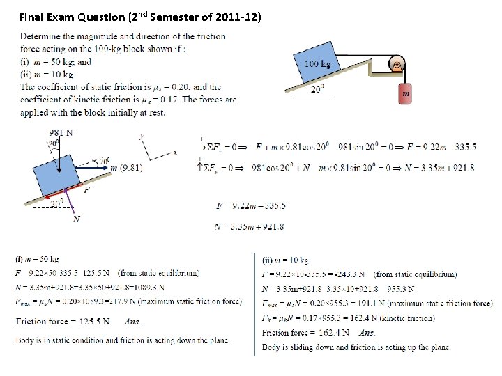Final Exam Question (2 nd Semester of 2011 -12) 