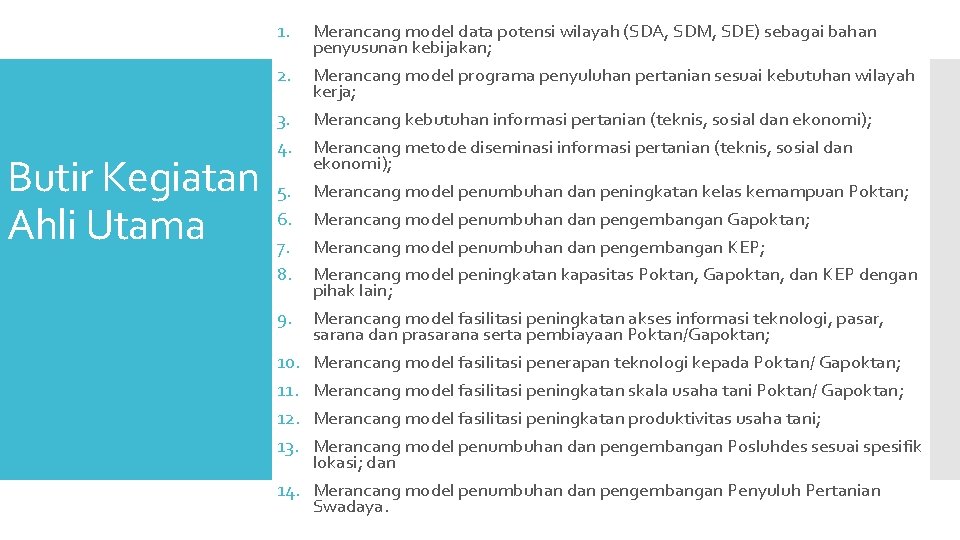 1. 2. 3. 4. Butir Kegiatan 5. 6. Ahli Utama 7. 8. 9. 10.