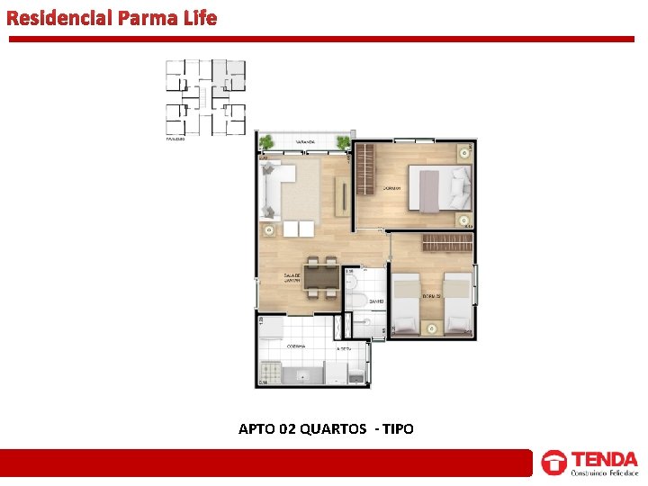 Residencial Parma Life APTO 02 QUARTOS - TIPO 