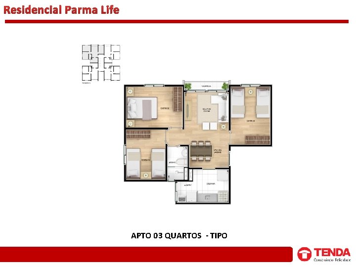 Residencial Parma Life APTO 03 QUARTOS - TIPO 