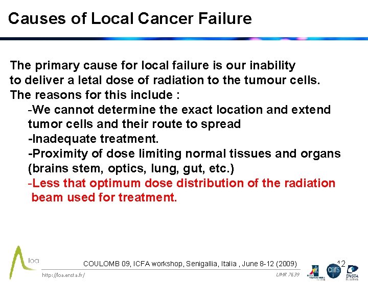 Causes of Local Cancer Failure The primary cause for local failure is our inability