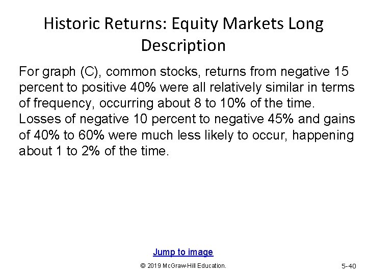 Historic Returns: Equity Markets Long Description For graph (C), common stocks, returns from negative