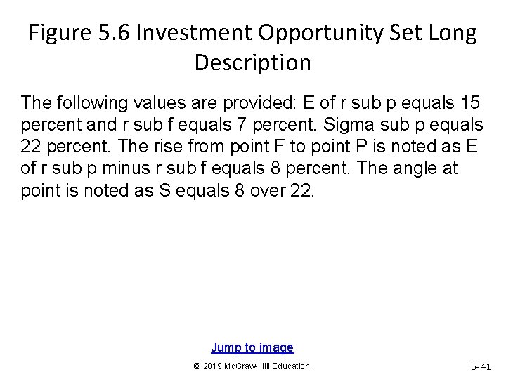 Figure 5. 6 Investment Opportunity Set Long Description The following values are provided: E