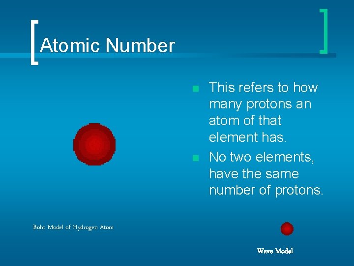 Atomic Number n n This refers to how many protons an atom of that