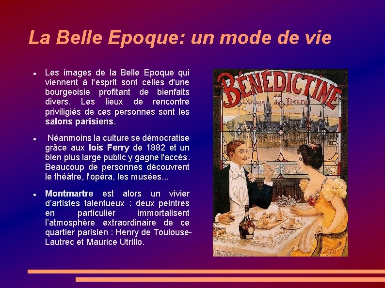 La Belle Epoque: un mode de vie Les images de la Belle Epoque qui