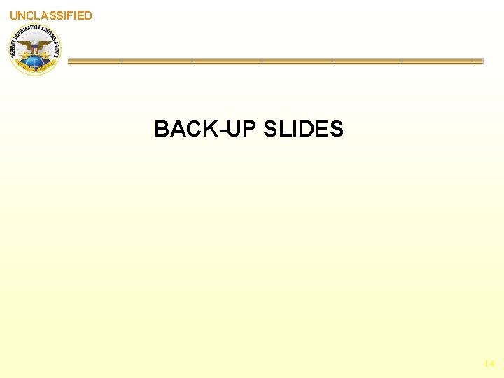 UNCLASSIFIED BACK-UP SLIDES 14 