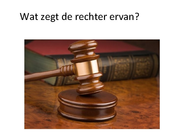 Wat zegt de rechter ervan? 