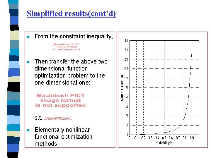 Simplified results(cont’d) n From the constraint inequality, n Then transfer the above two dimensional
